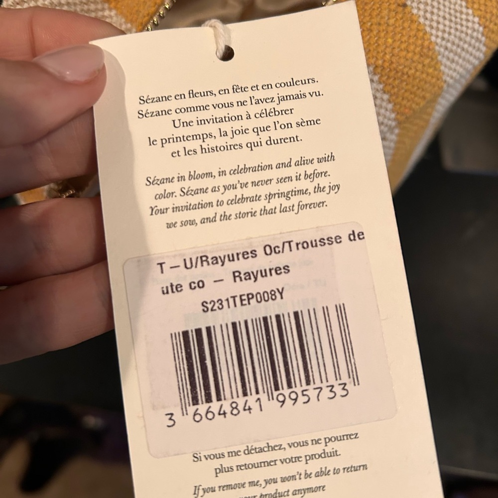 Sézane Striped Yellow and White Bag - Picture 6 of 7